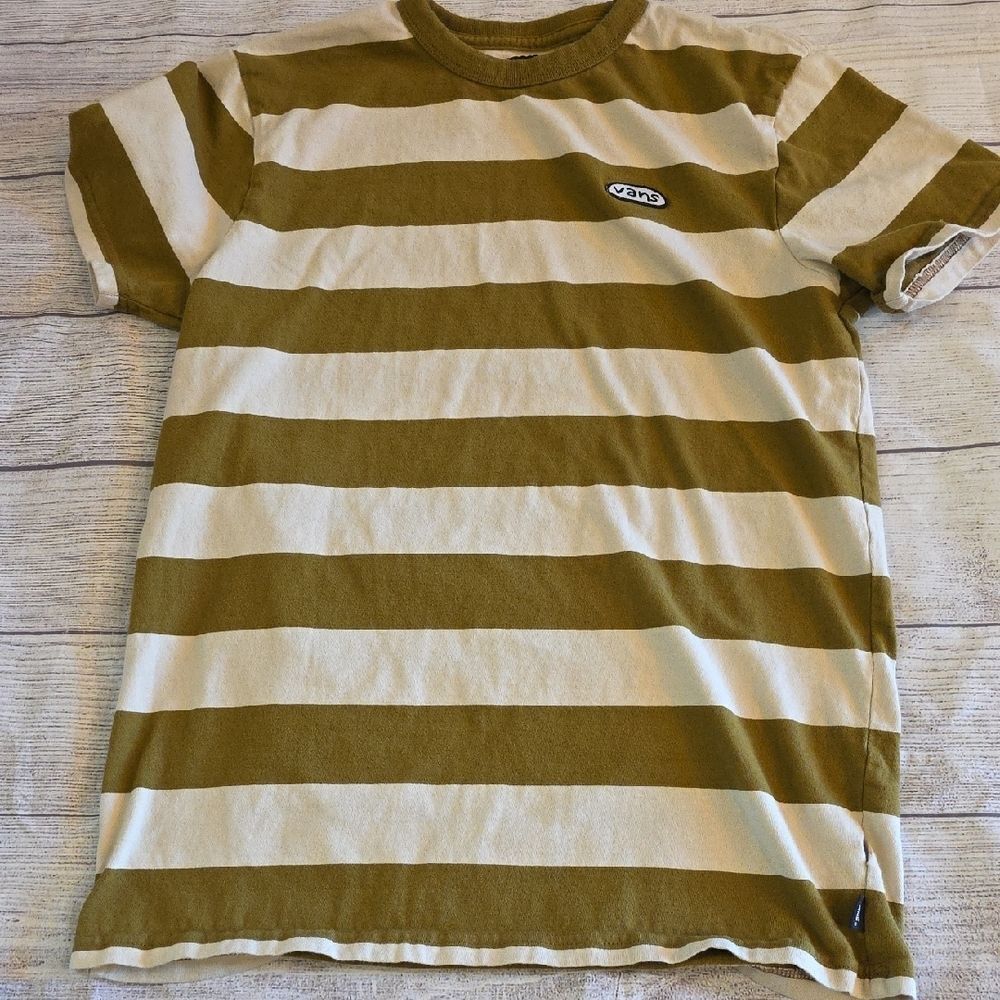Vans Green and Cream Short Sleeve Tee